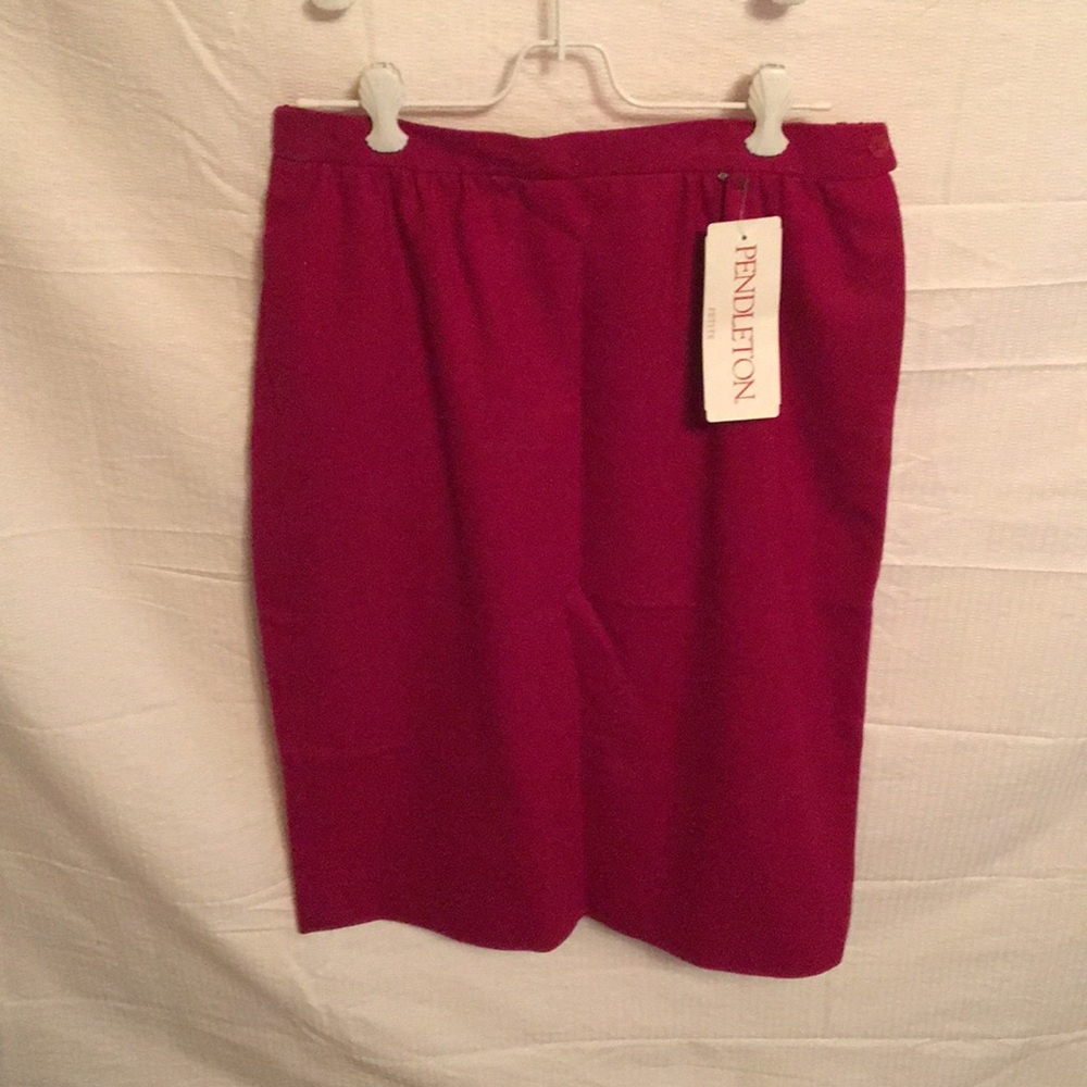 NWT Pendleton Petite Virgin Wool Red Pencil skirt